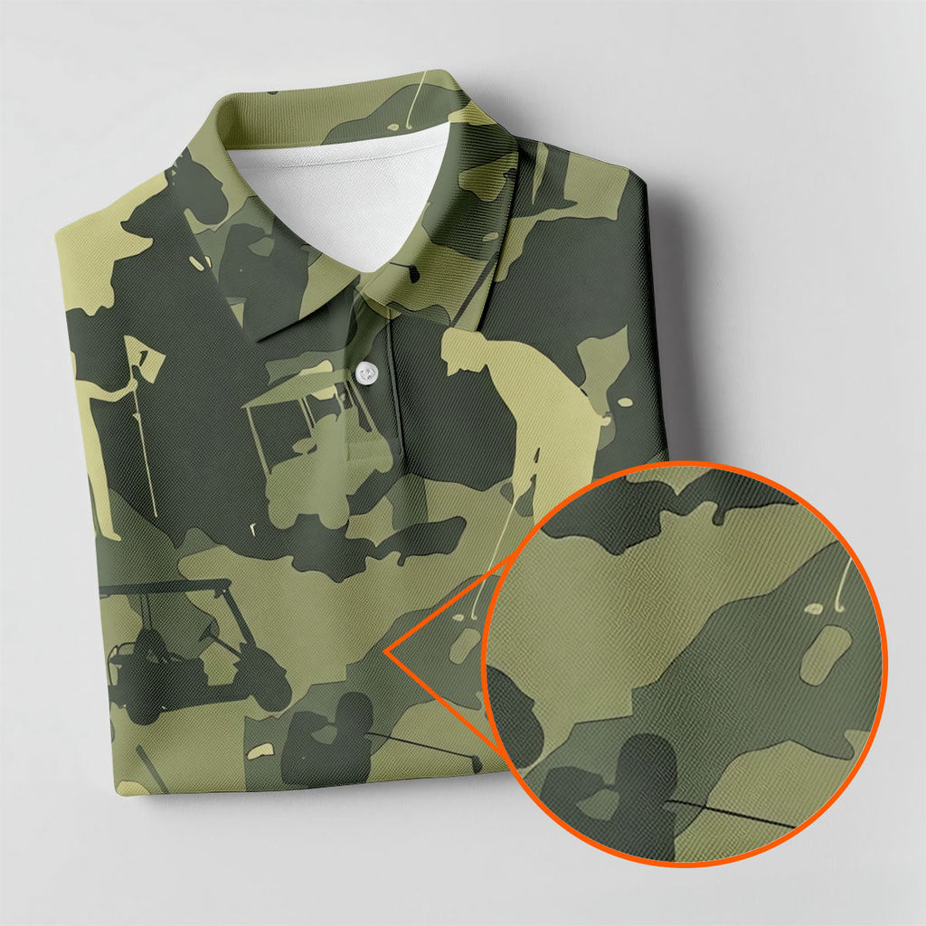 Golf Pose Camo Golf Shirt, Golf Tops For Men, Golf Shirts For Men, Golf Gift For Men