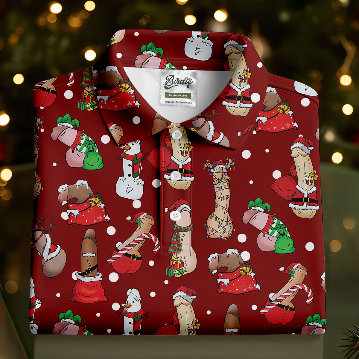Naughty Santa Hat Christmas Polo Shirts, Unique Gift For Golfer, Polo Shirts For Men, Golf Gift For Men