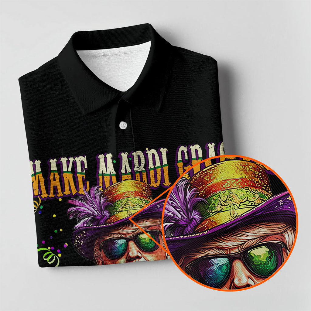 Make Mardi Gras Great Again Men's Funny Golf Shirts, Golf Shirts For Men, Polo Shirts For Men