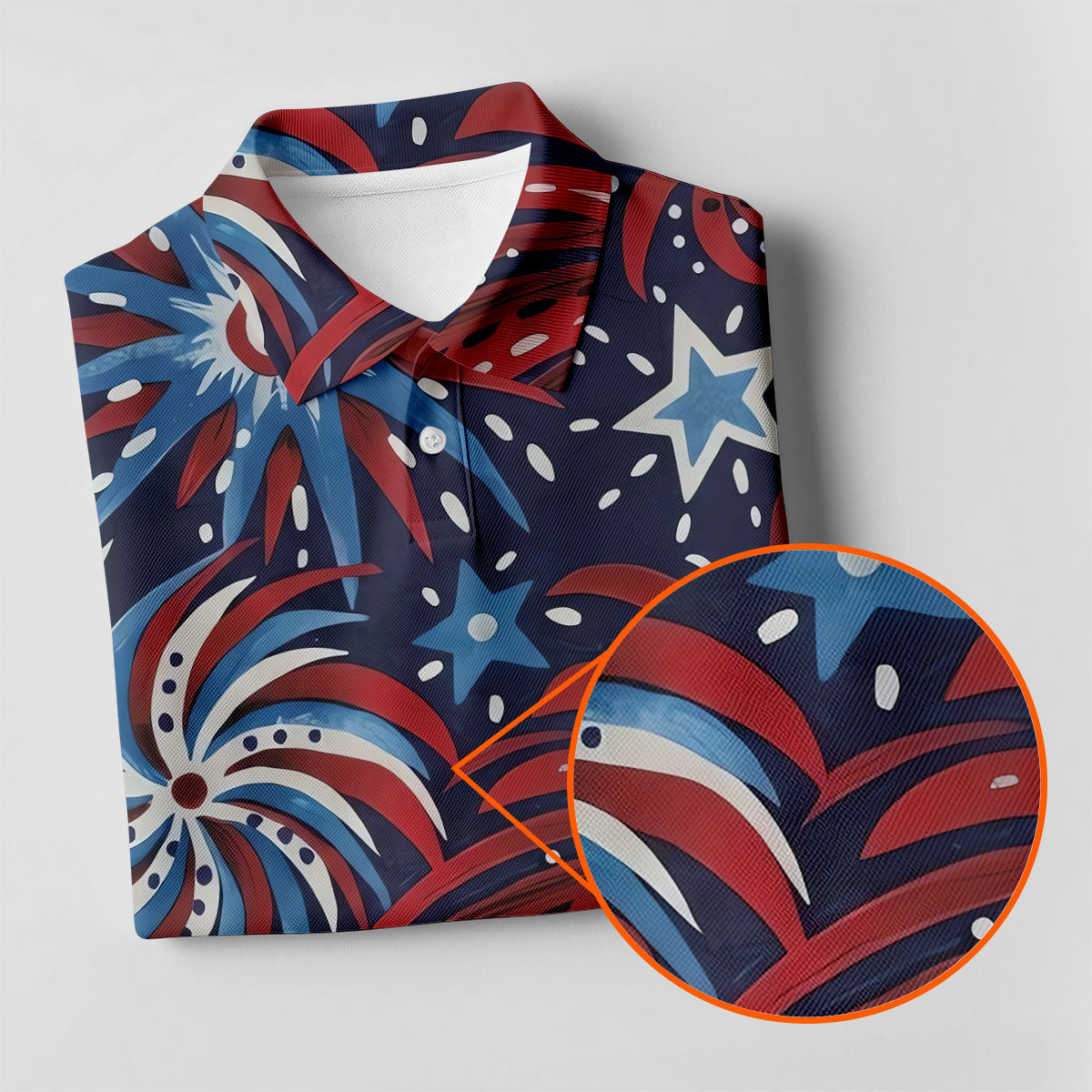 American Flag Pattern Red White Blue 250th Anniversary Patriotic Golf Shirt, Golf Shirts For Men