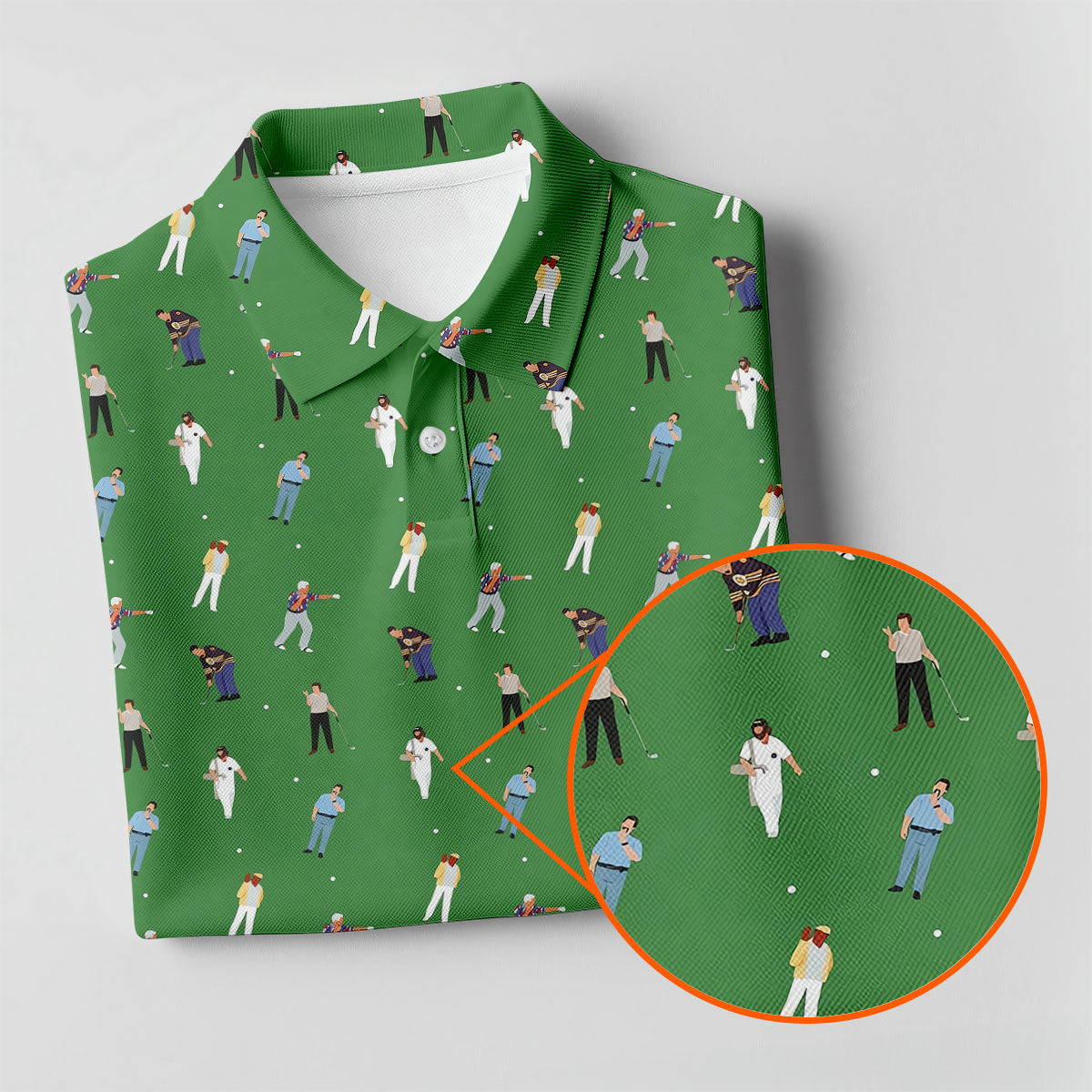 Sports Comedy Characters Golf Pose Green Golf Shirt, Golf Shirts For Men, Polo ShirtFor Men