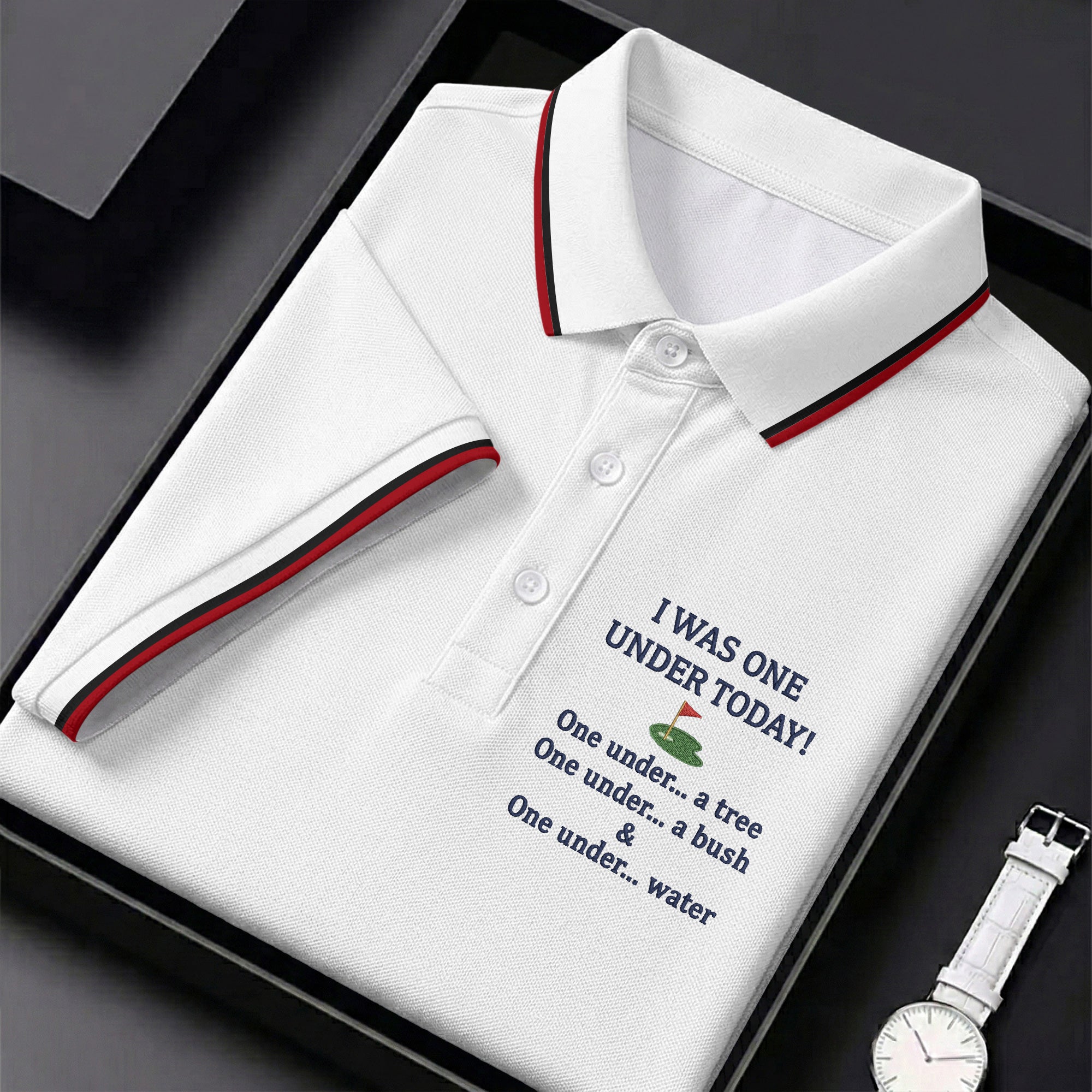 I Was One Under Today White Golf Shirt, Funny Golf Shirt, Golf Shirts For Men, Polo Shirts For Men