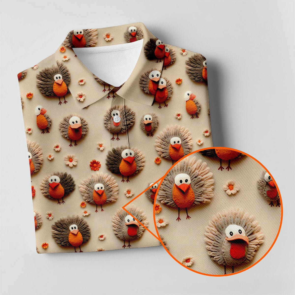 Little Turkey Thanksgiving Golf Tops For Men, Fun Golf Shirts For Men, Polo Shirts For Men, Golf Gift For Men