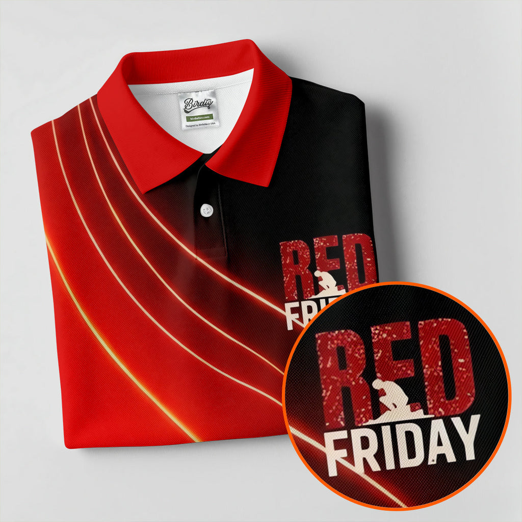 Red Friday Red Black Gradient Faith 4th Of July Golf Shirt, 250 Years Polo Shirts For Men