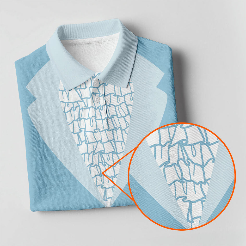 Light Blue Tuxedo Men's Funny Golf Shirts, Father's Day Golf Shirt, Golf Gift For Dad