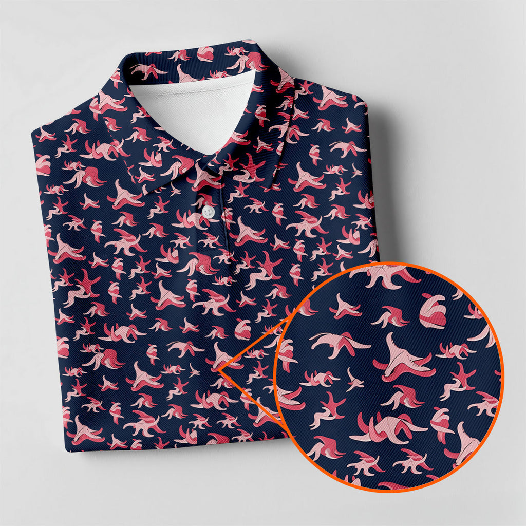 Funny Starfish Naughty Position Black And Pink Golf Tops For Men, Valentines Golf Gift, Golf Gift For Men