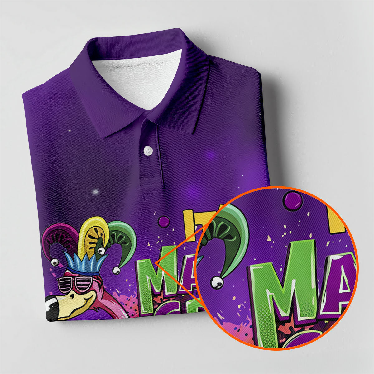 It's Mardi Gras Y'All Funny Flamingo Purple Golf Shirt, Polo Shirts For Men, Golf Shirts For Men