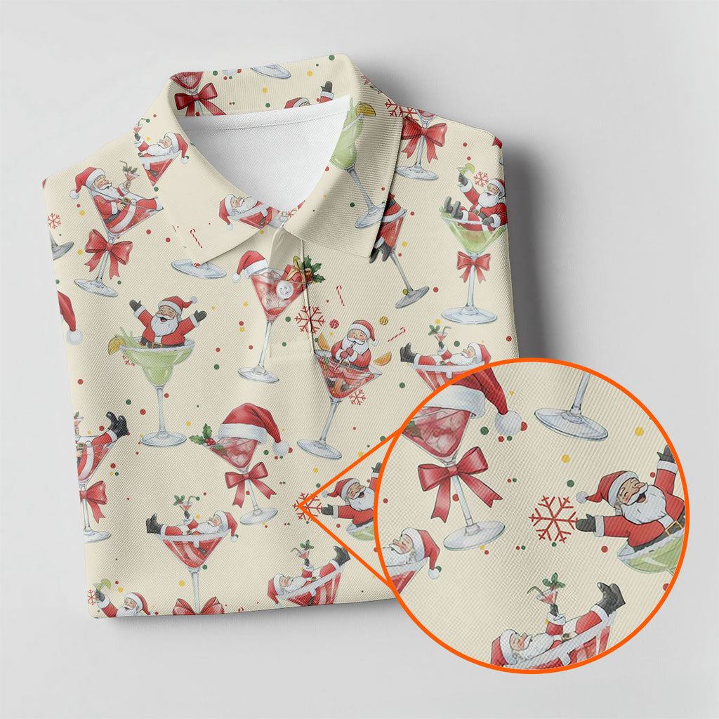 Santa Claus Margarita Christmas Shirt Golf Polo Shirt Unique Gift For Golfer, Polo ShirtFor Men