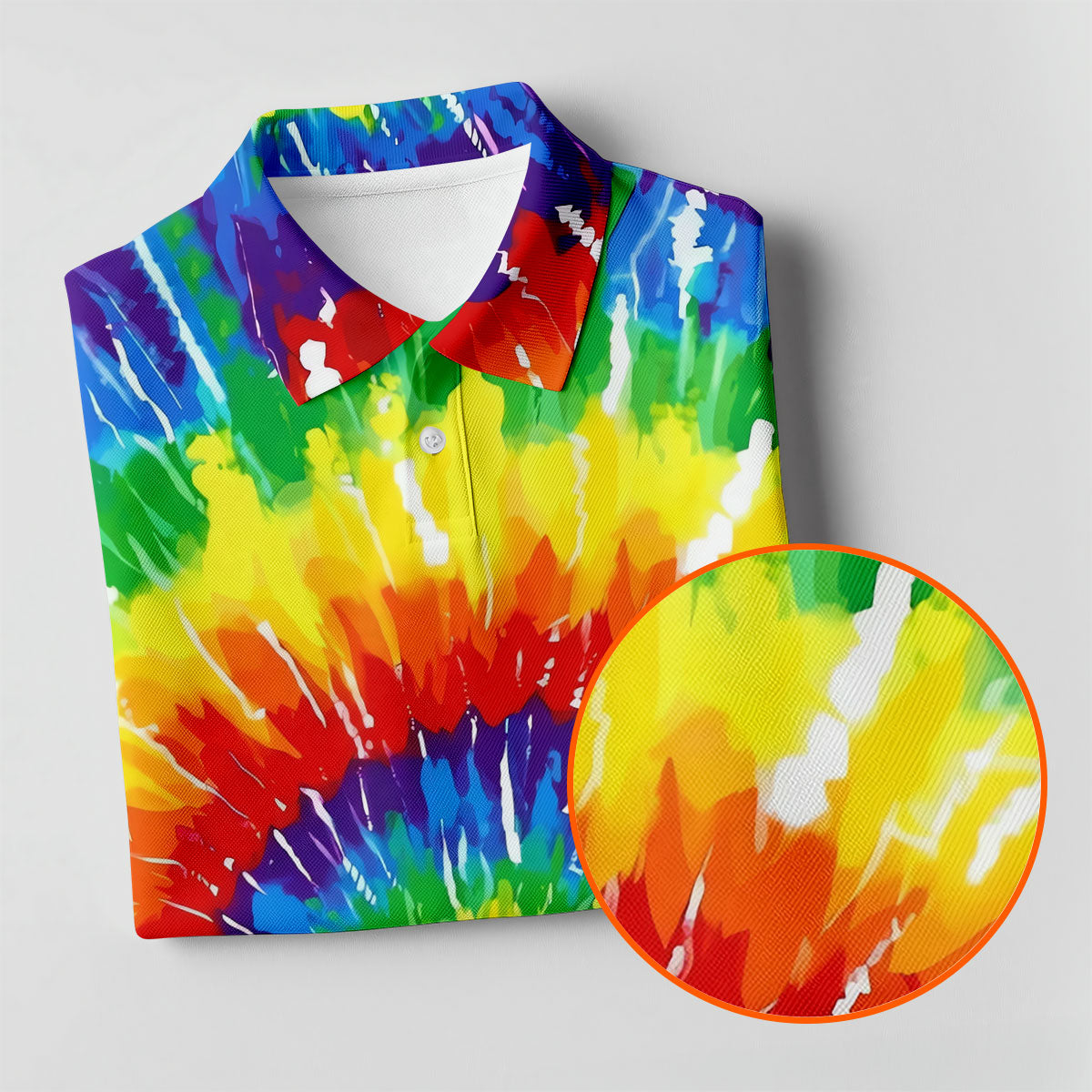 LGBT Rainbow Tie-Dye Golf Tops For Men, Pride Month Celebrate Golf Shirts For Men