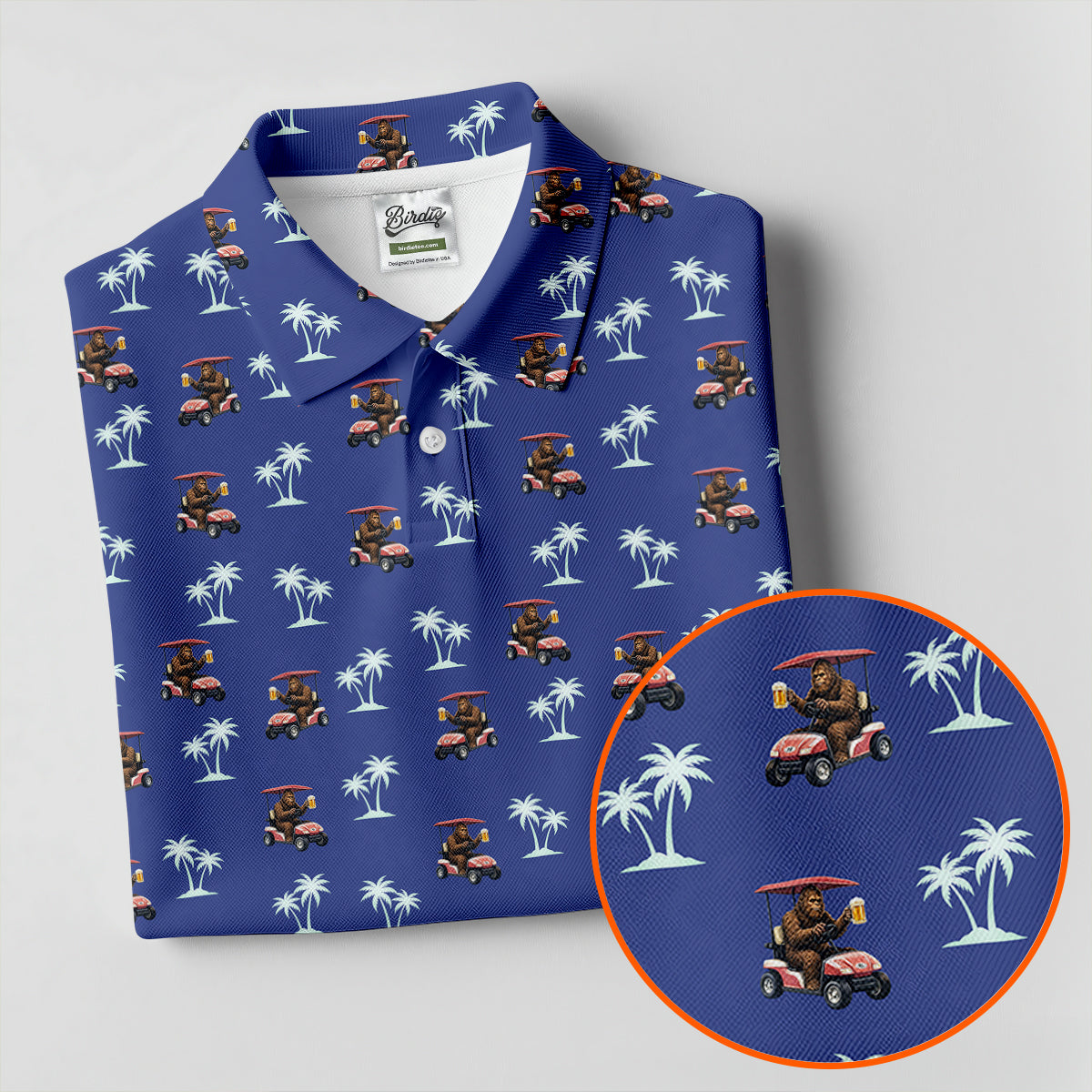 Sasquatch Beer Golf Tropical Golf Shirt, Men's Funny Golf Shirts, Golf Shirts For Men, Polo Shirts For Men