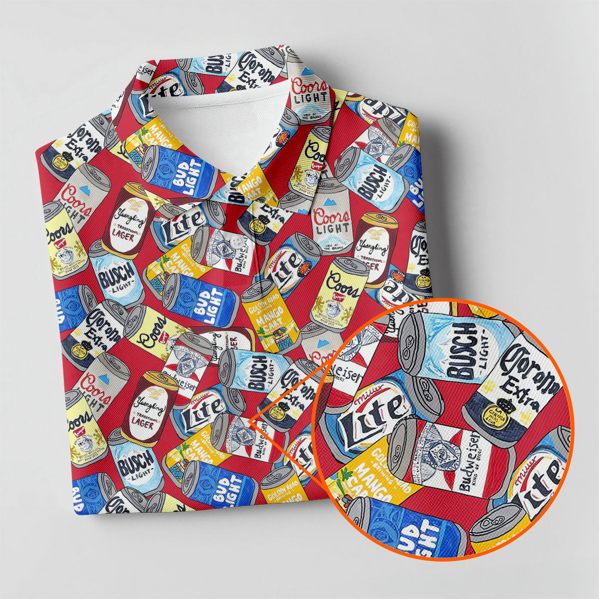 American Beer Cans Red Golf Shirt, Golf And Beer Polo ShirtFor Men, Golf Shirts For Men