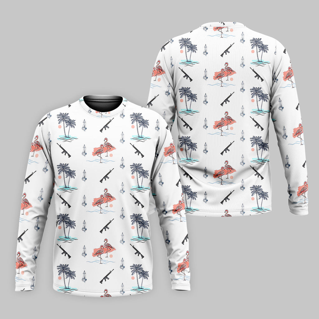 Flamingo Golf Polo ShirtMens Golf Gift, Funny Golf Shirt, Tropical Shirt