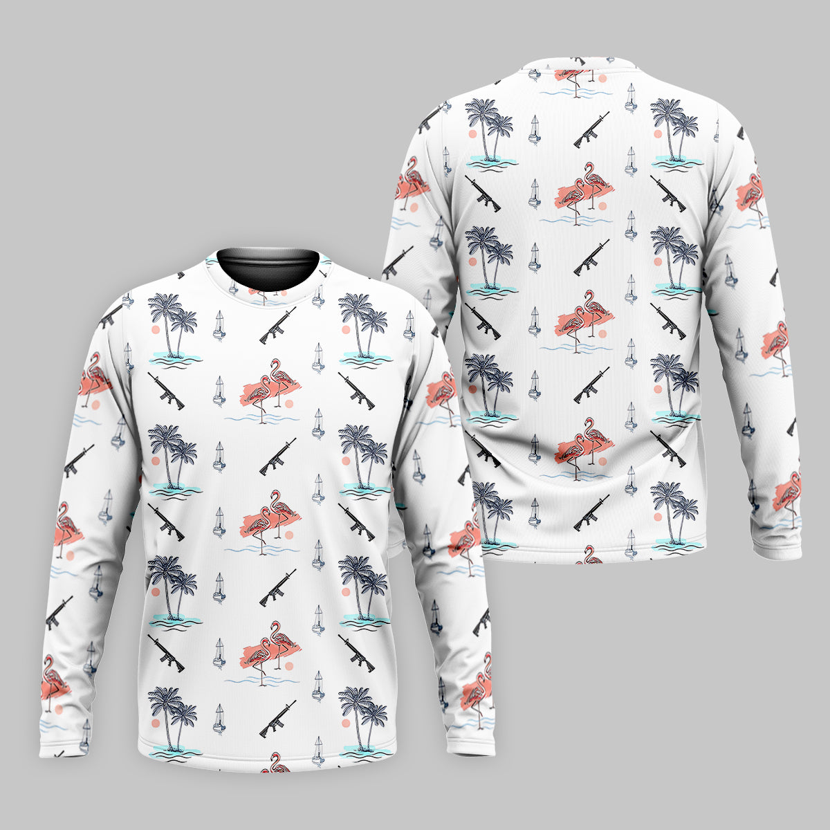 Flamingo Golf Polo ShirtMens Golf Gift, Funny Golf Shirt, Tropical Shirt