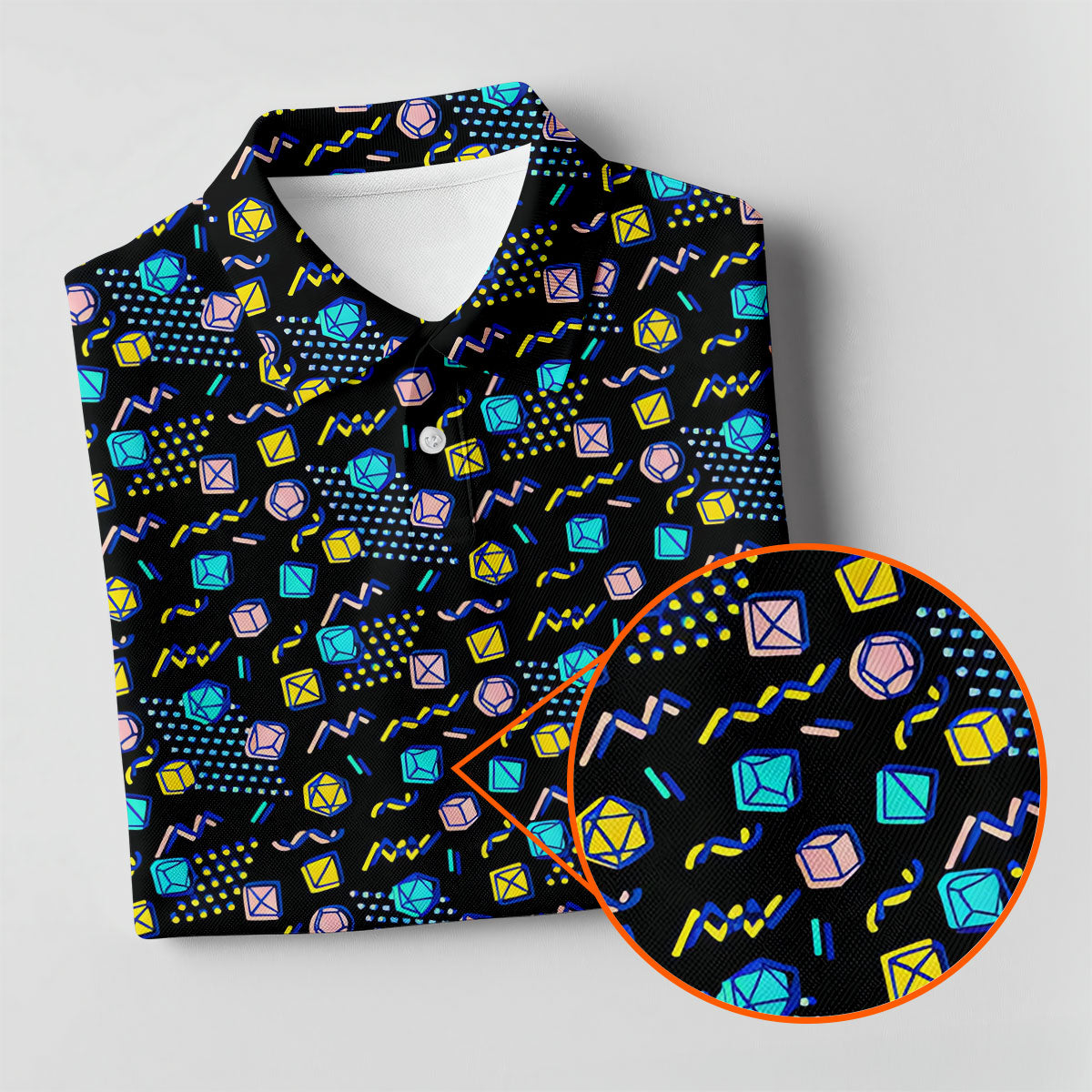 90s Dice Memphis Style Black Golf Shirt, Cute Golf Shirt, Polo Shirts For Men, Golf Shirts For Men