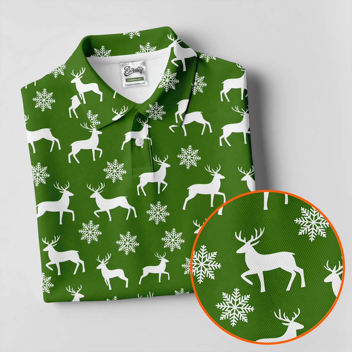 Reindeer Christmas Green Golf Shirt, Christmas Golf Shirt, Polo Shirts For Men, Golf Shirts For Men