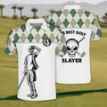 The Best Golf Slayer Skull Golf Polo Shirt, Mens Golf Shirt, Funny Golf Shirt