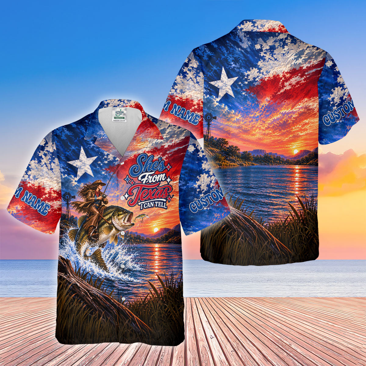 Shes From Texas I Can Tell Fishing UPF Shirt, Performance Fishing Shirt, Fishing Shirts For Women