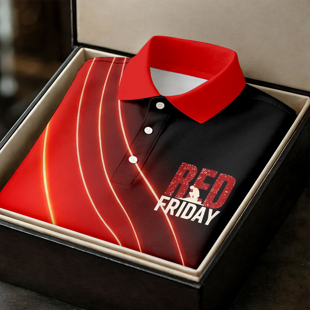 Red Friday Red Black Gradient Faith 4th Of July Golf Shirt, 250 Years Polo Shirts For Men