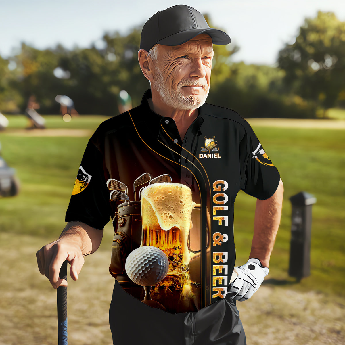 Grip It Rip It Sip It Golf Beer Shirt, Fun Golf Shirts For Men, Funny Golf Polo ShirtDad Golf Gifts
