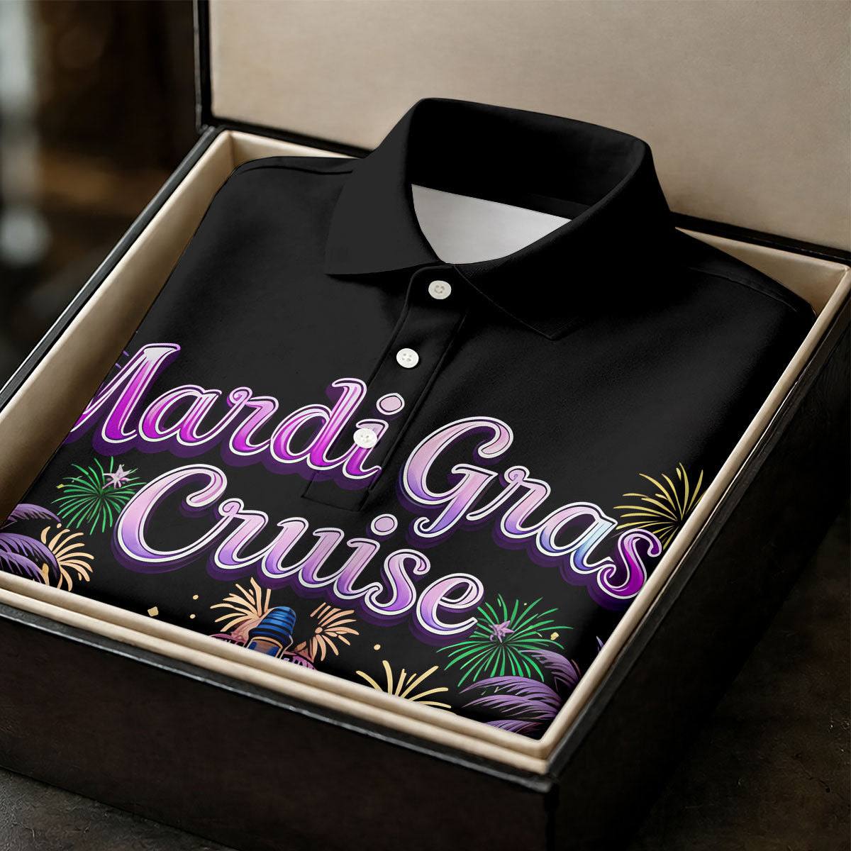 Mardi Gras Cruise Festive Theme Golf Tops For Men, Polo Shirts For Men, Golf Shirts For Men