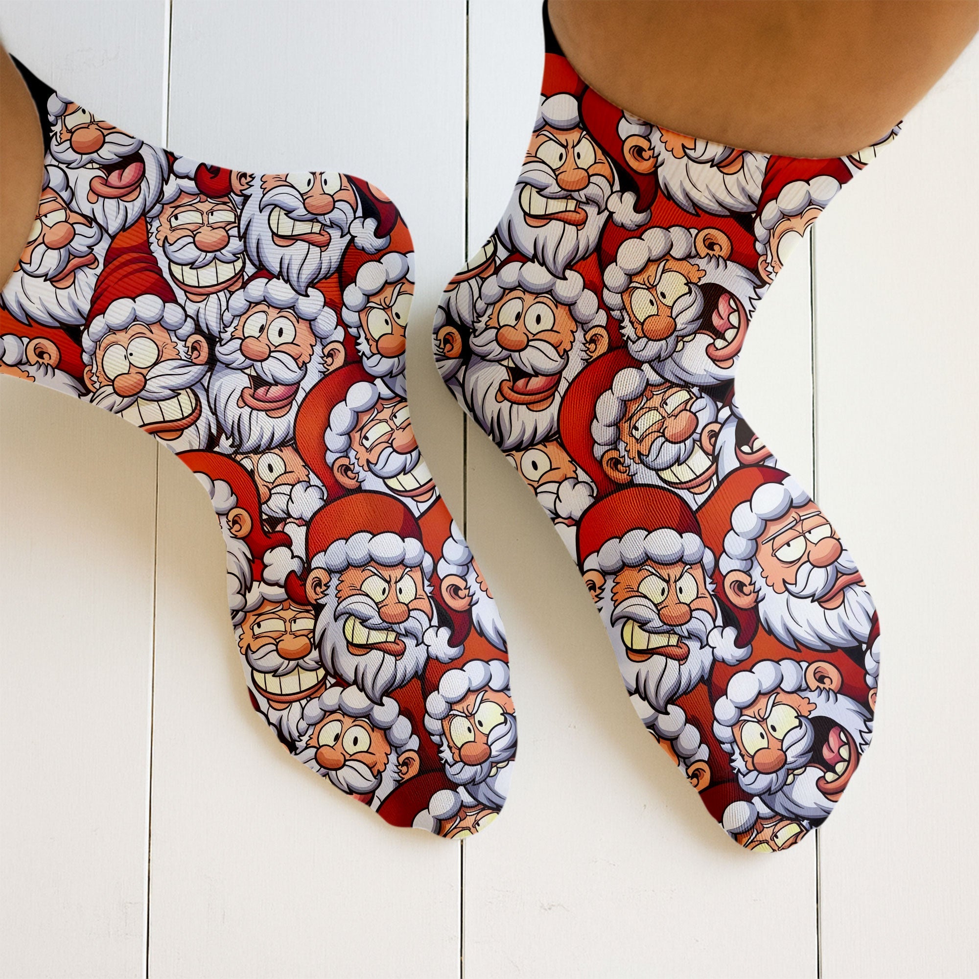Santa Claus Face Funny Golf Socks, Golf Gift Ideas, Golfing Accessories, Christmas Golf Gift