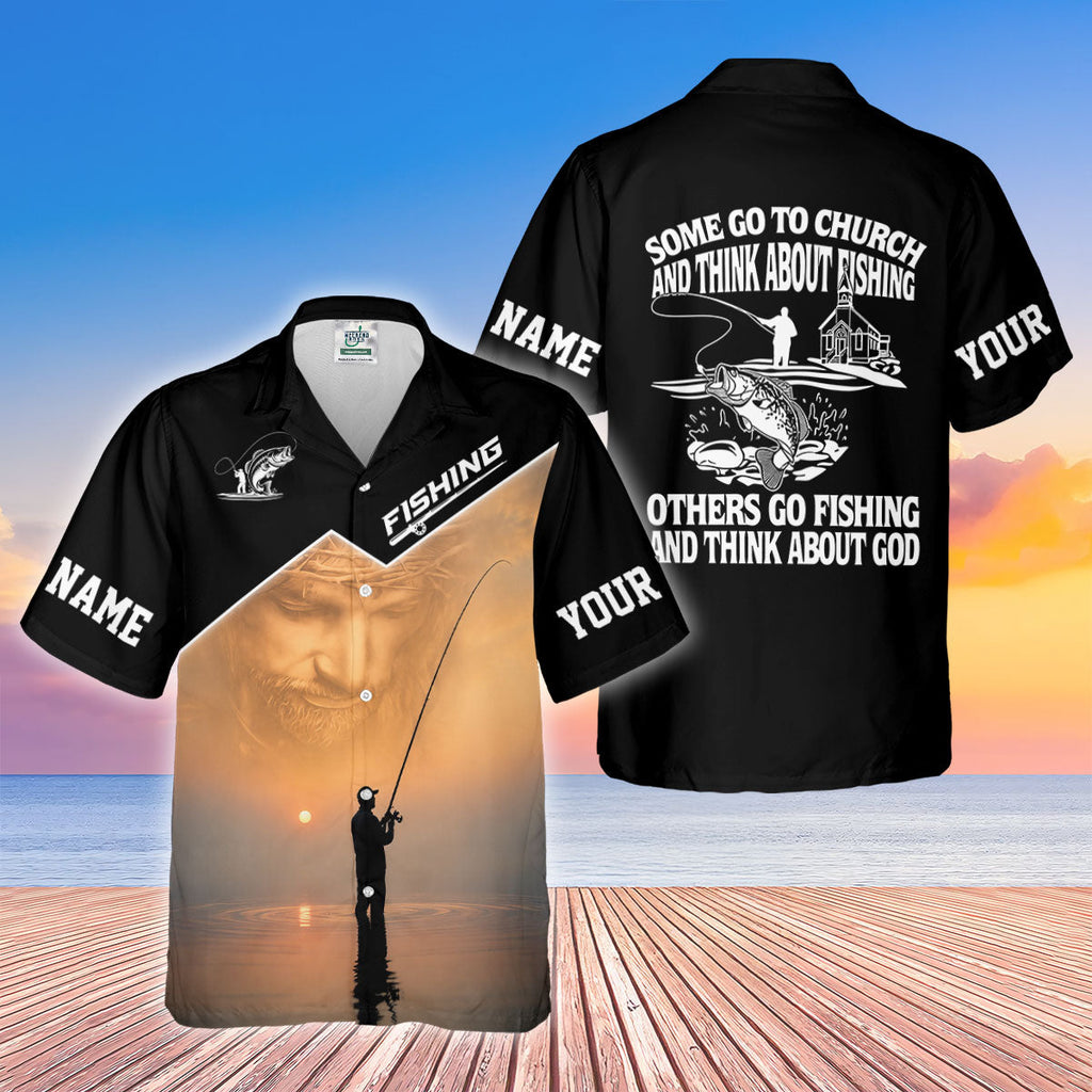 Go To Church Others Go Fishing And Think About God Fishing UPF Shirt, Womens Fishing Shirt