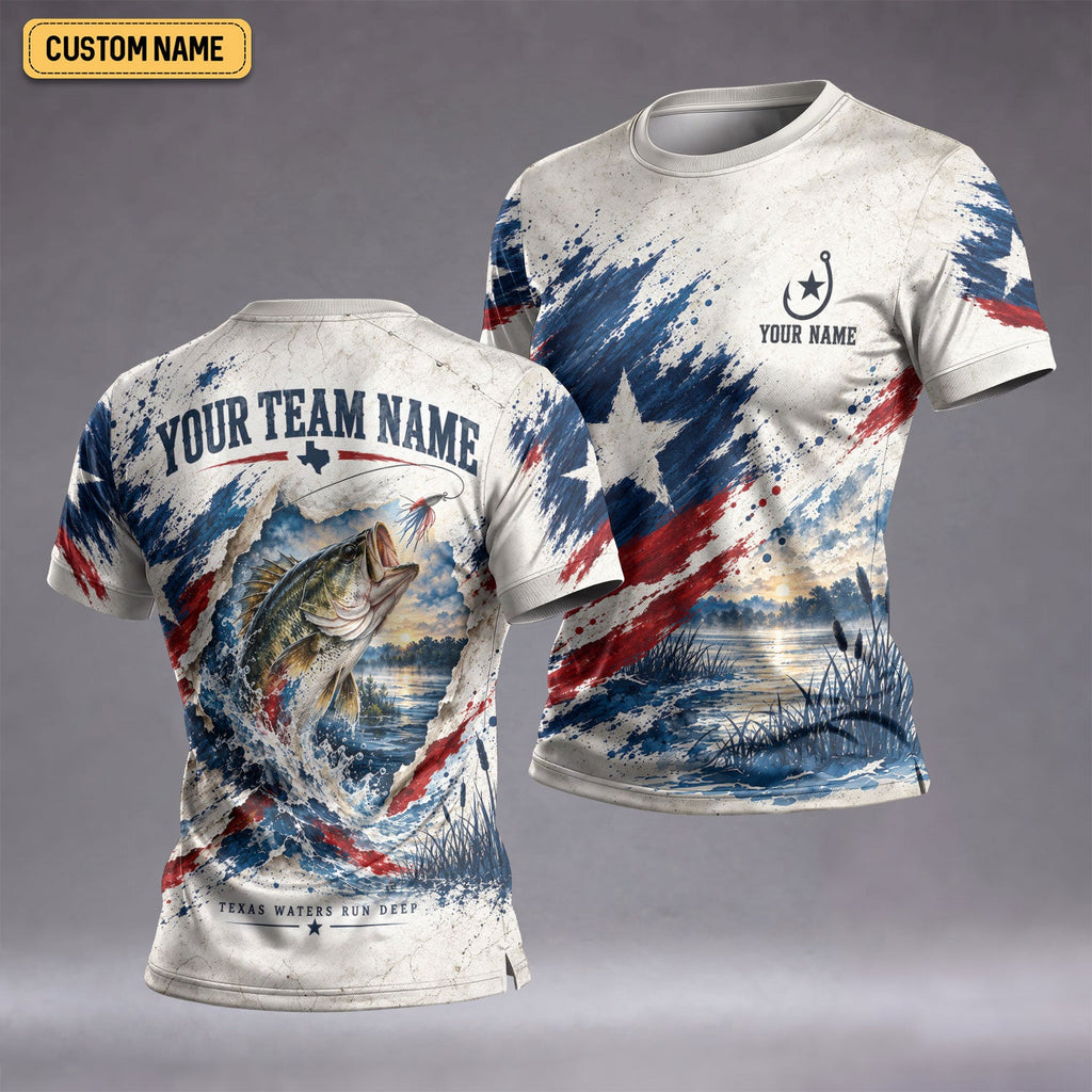Personalized Texas Bass Fishing UPF Shirt, Fishing Shirts For Women, Bass Fishing Shirt
