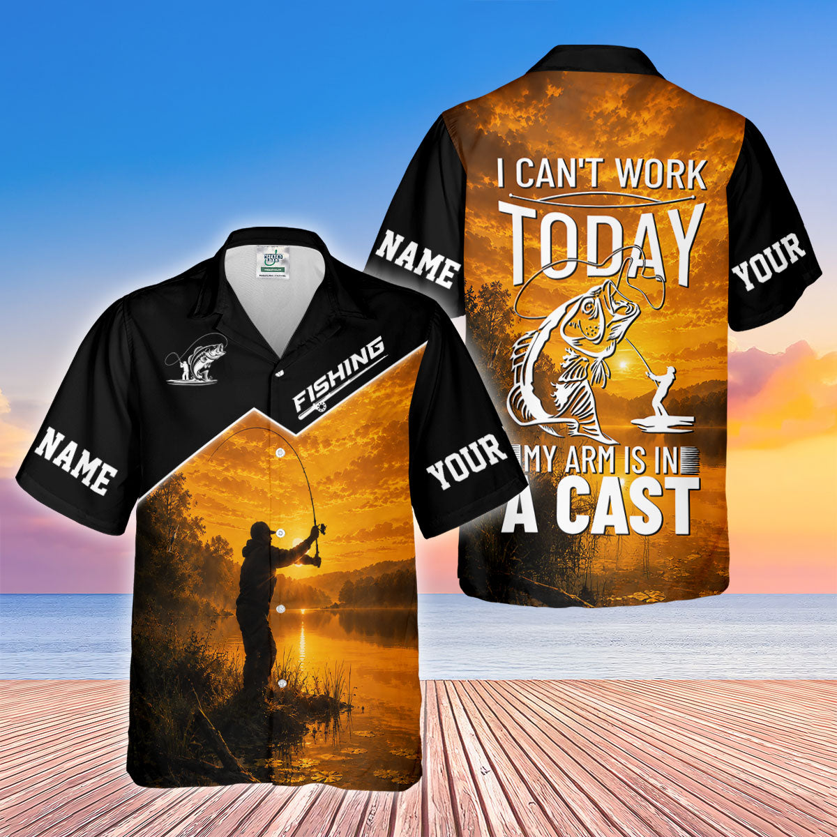 I Cant Work Today My Arm Is In A Cast UPF Shirt, Fishing Shirt For Men, Bass Fishing Shirt