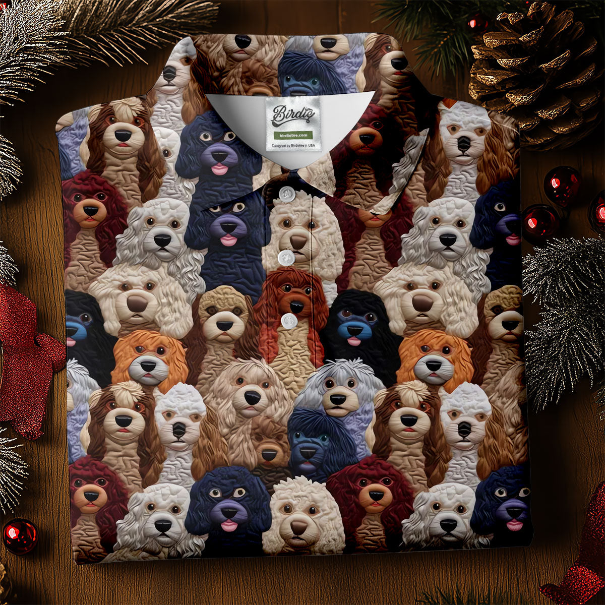Cartoon Poodle Dog Men's Golf Polo Shirts, Gifts For Dog Lovers, Polo Shirts For Men