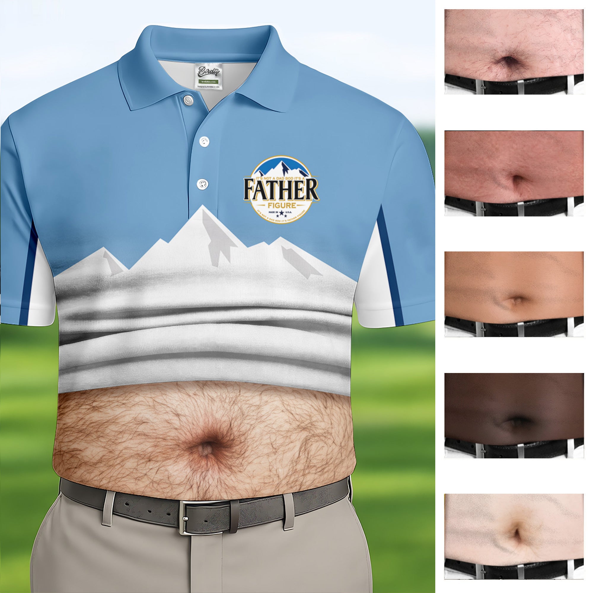 It's Not A Dad Bod It's A Father Figure Men's Funny Golf Polo Shirts, Father's Day Golf Shirt, Golf Gift For Dad