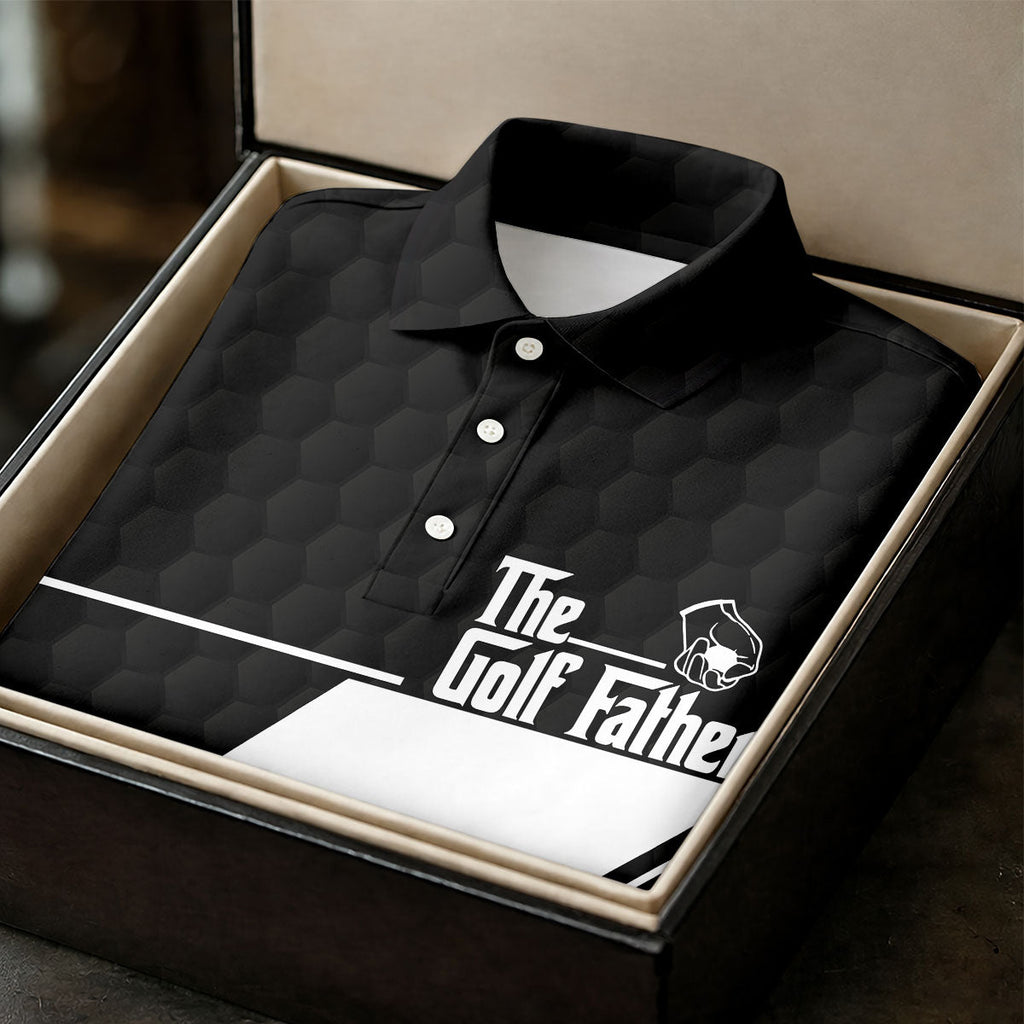 The Golf Father Golf Ball Pattern Father's Day Golf Shirt, Golf Gift For Dad, Polo ShirtFor Men
