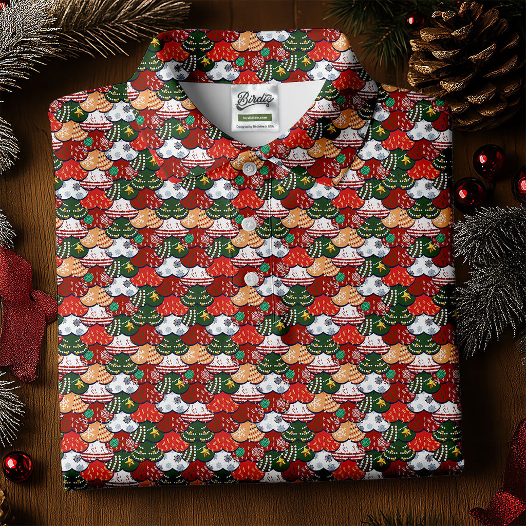Fun Christmas Colorful Shirts For Men, Naughty Christmas Golf Shirt, Polo ShirtFor Men, Golfing Apparel
