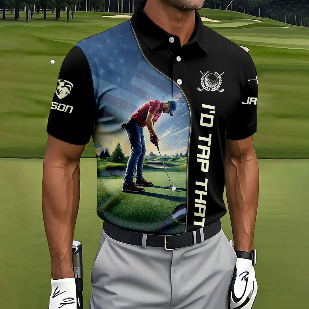 I'd Tap That 250th Anniversary Patriotic Golf Shirt, 4th Of July Golf Shirts For Men