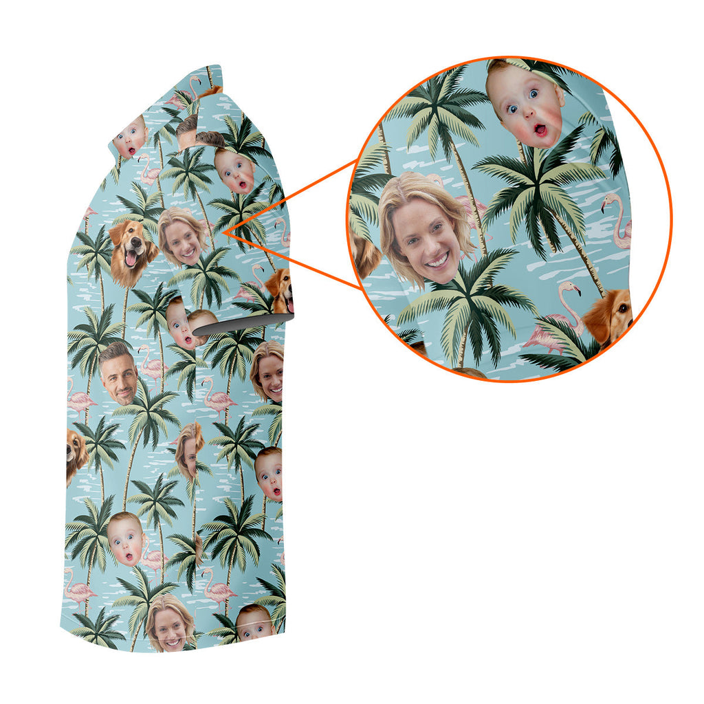 Pink Flamingo Hawaiian Shirt, Custom Team Shirt, Green Polo Shirt, Best Gifts For Men Golfers