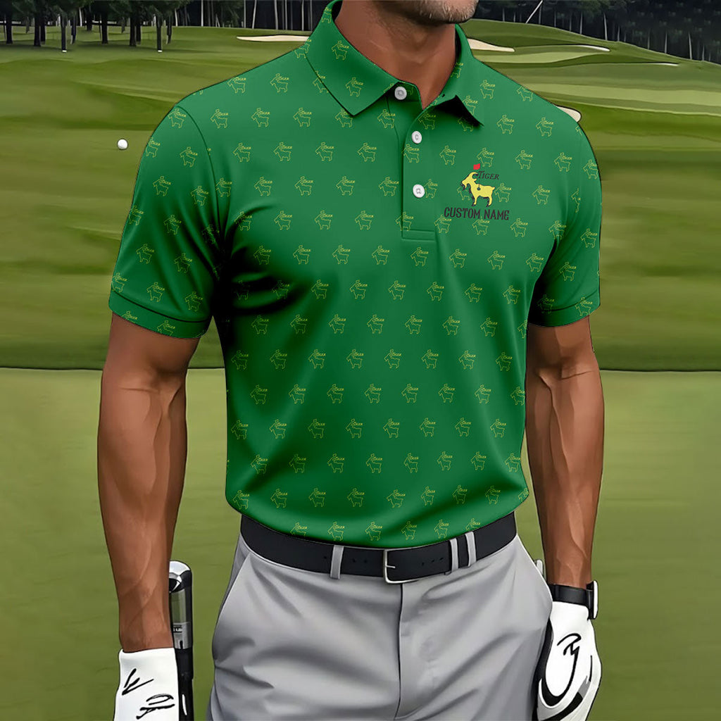 Tiger Goat Golf Tournament Golf Shirt, Golf Tops For Men, Golf Shirts For Men