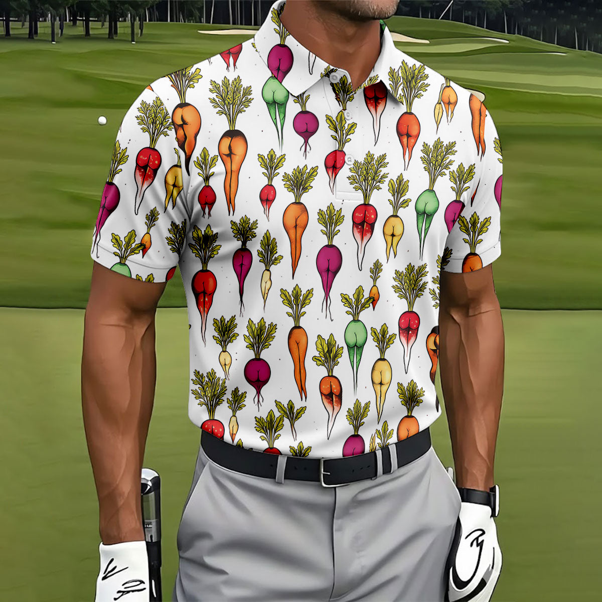 Dirty Funny Vegetable Adult Humor Golf Tops For Men, Golf Shirts For Men, Polo Shirts For Men