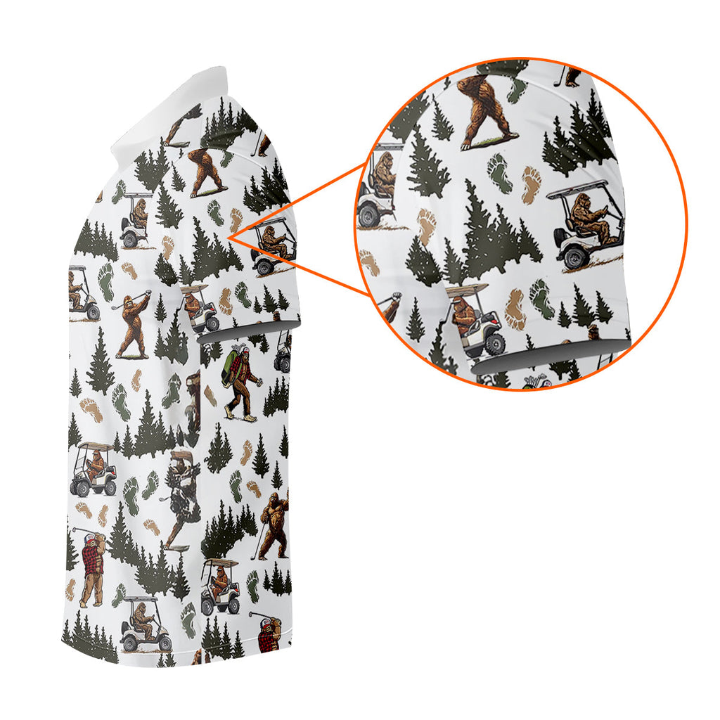 Bigfoot Sasquatch Men's Golf Polo ShirtFunny Golf Shirt, Men Golf Gifts