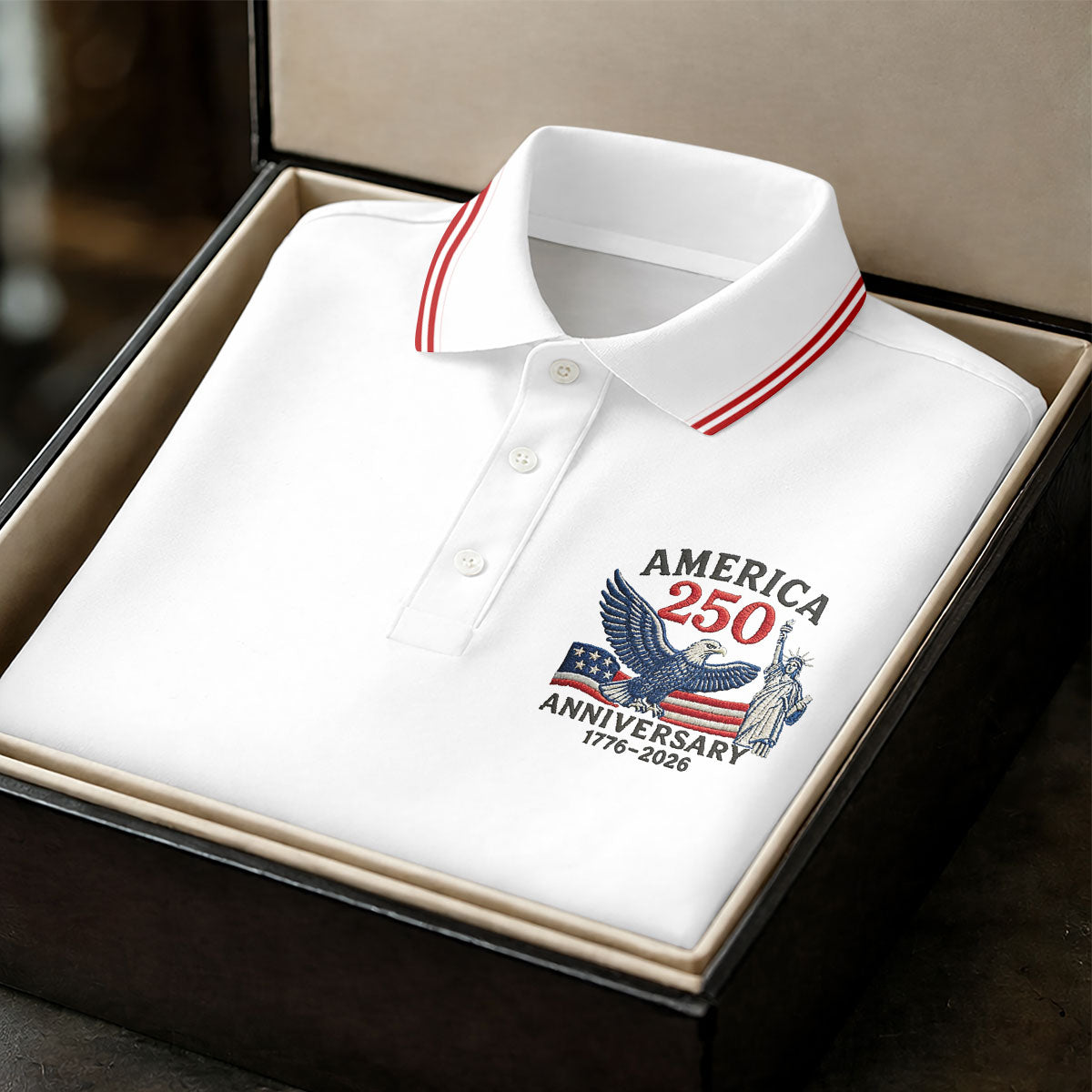 Faith Cross Bald Eagle America 250 Anniversary Patriotic Golf Shirt, Golf Shirts For Men