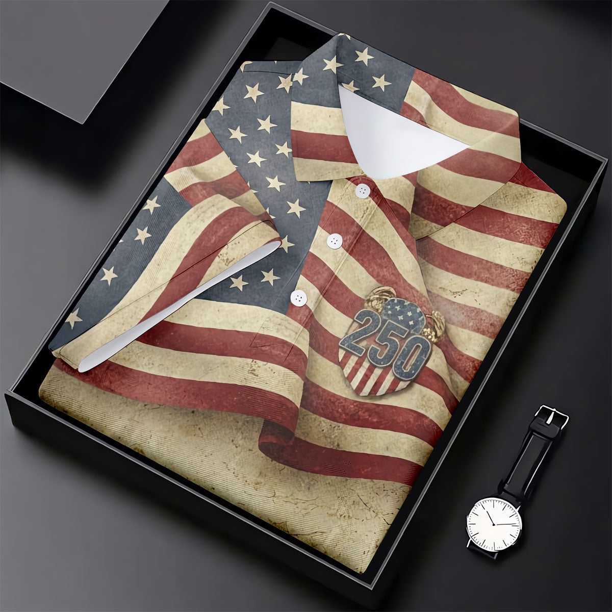 250 Years Of Freedom Vintage Golf Shirt, 4th Of July Patriotic Golf Shirts For Men