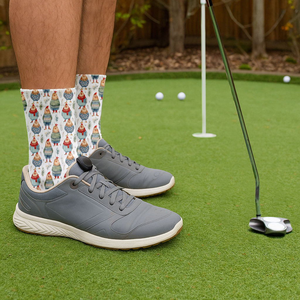 Chicken Cozy Funny Golf Socks, Golf Gift Ideas, Golfing Accessories, Christmas Golf Gift