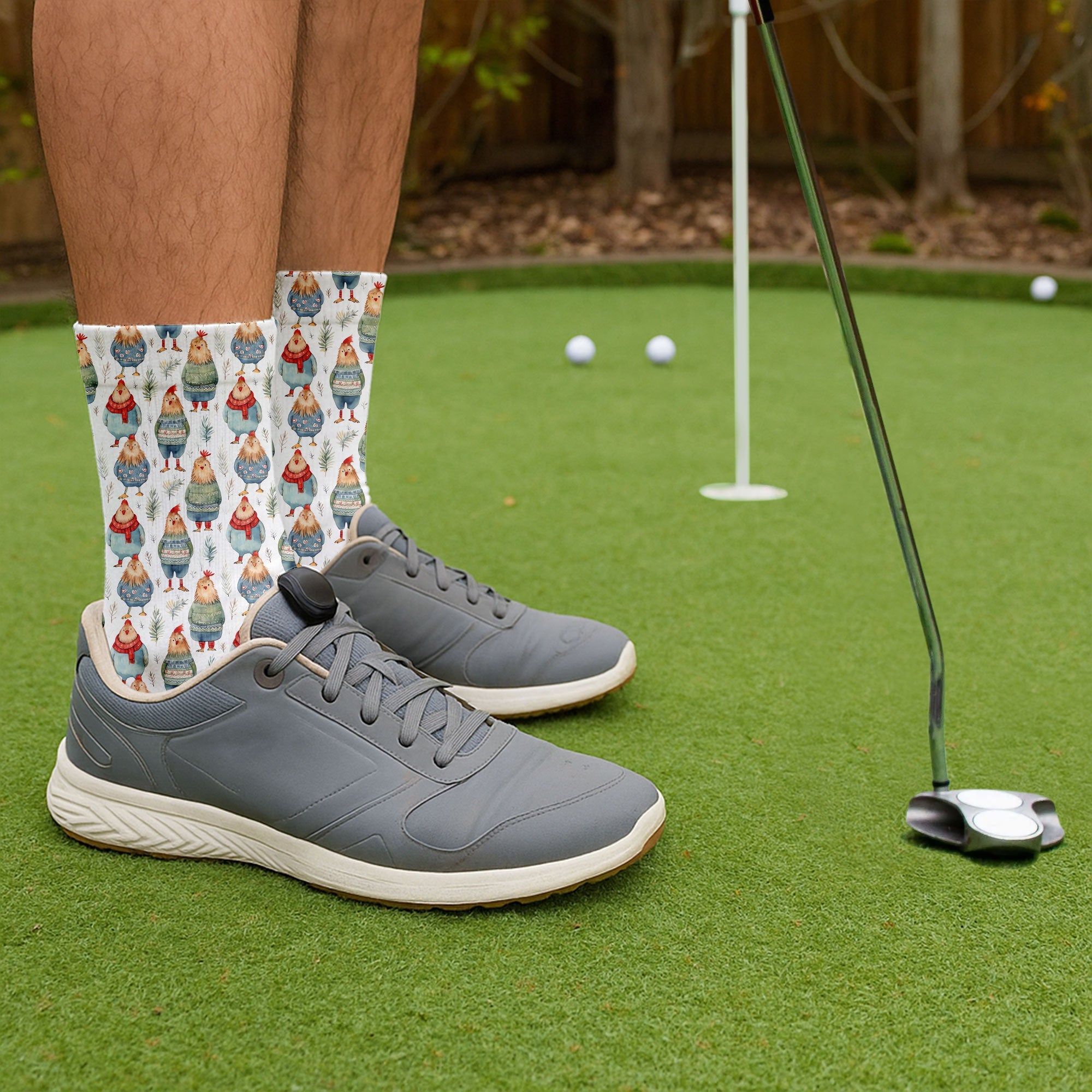 Chicken Cozy Funny Golf Socks, Golf Gift Ideas, Golfing Accessories, Christmas Golf Gift