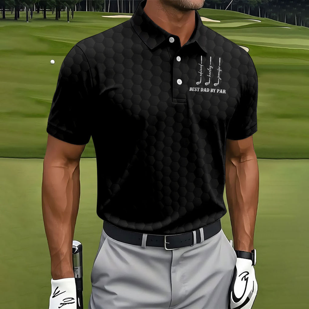 Best Dad By Par Father's Day Golf Shirt, Grandpa Golf Gift, Golf Gift For Dad, Polo Shirts For Men