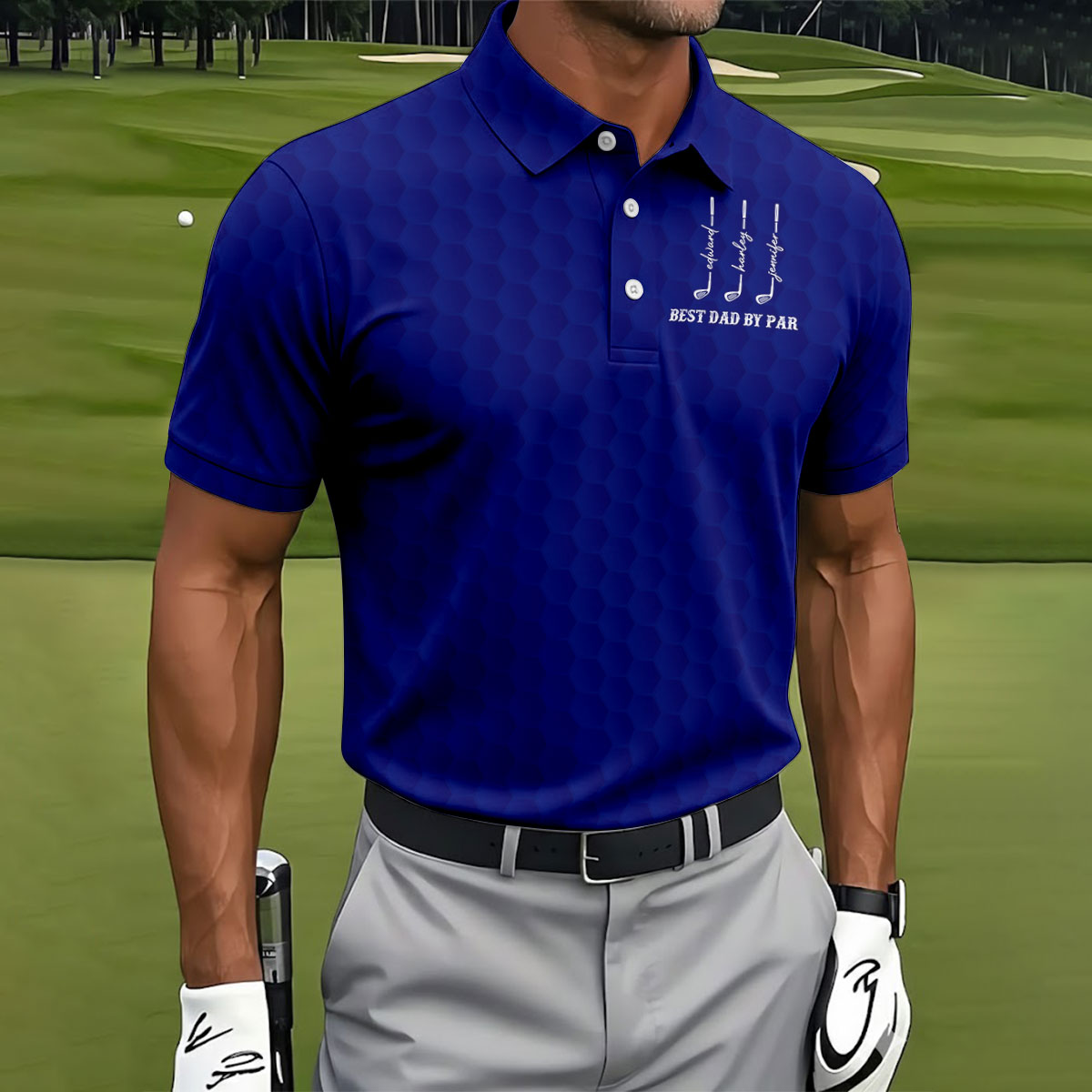 Best Dad By Par Father's Day Golf Shirt, Grandpa Golf Gift, Golf Gift For Dad, Polo Shirts For Men