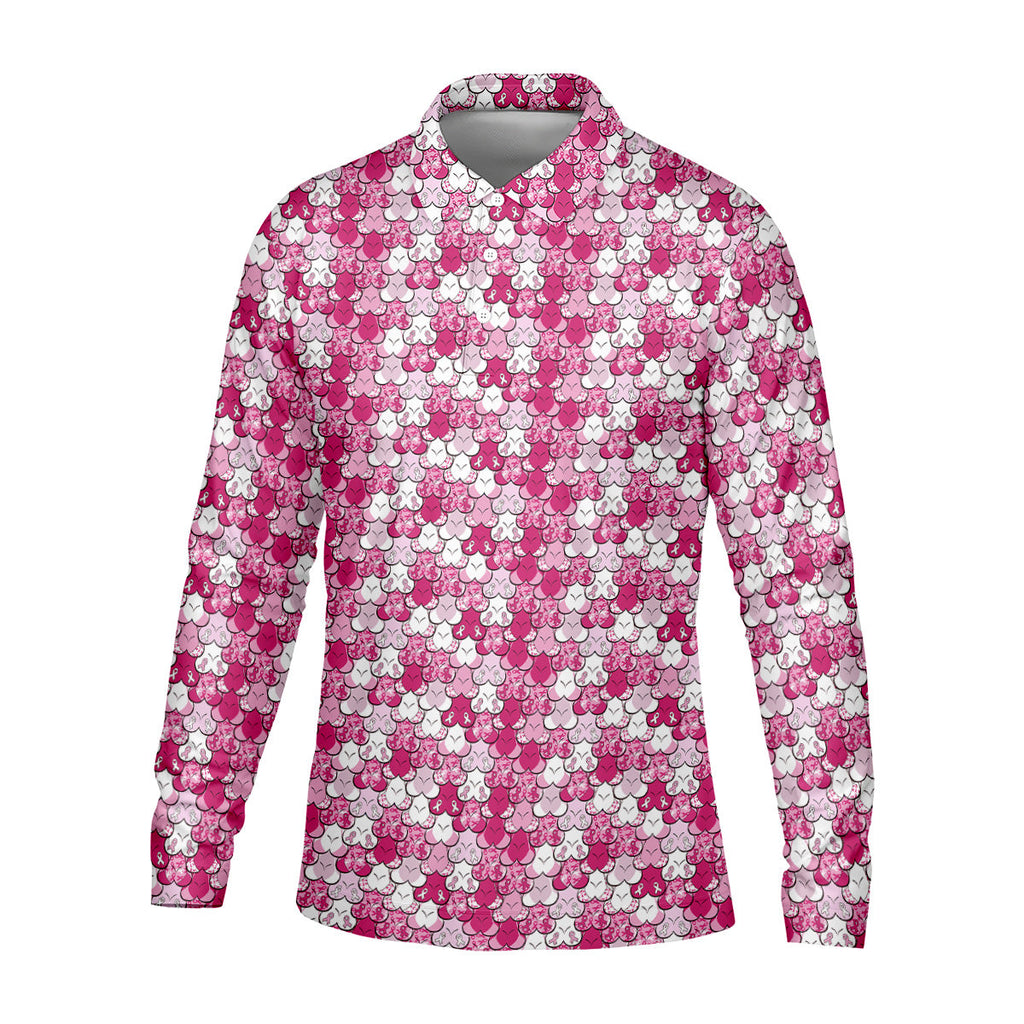 Breast Cancer Golf Shirt, Golf Tops For Men, Men's Golf Polo, Breast Cancer Awareness Shirt