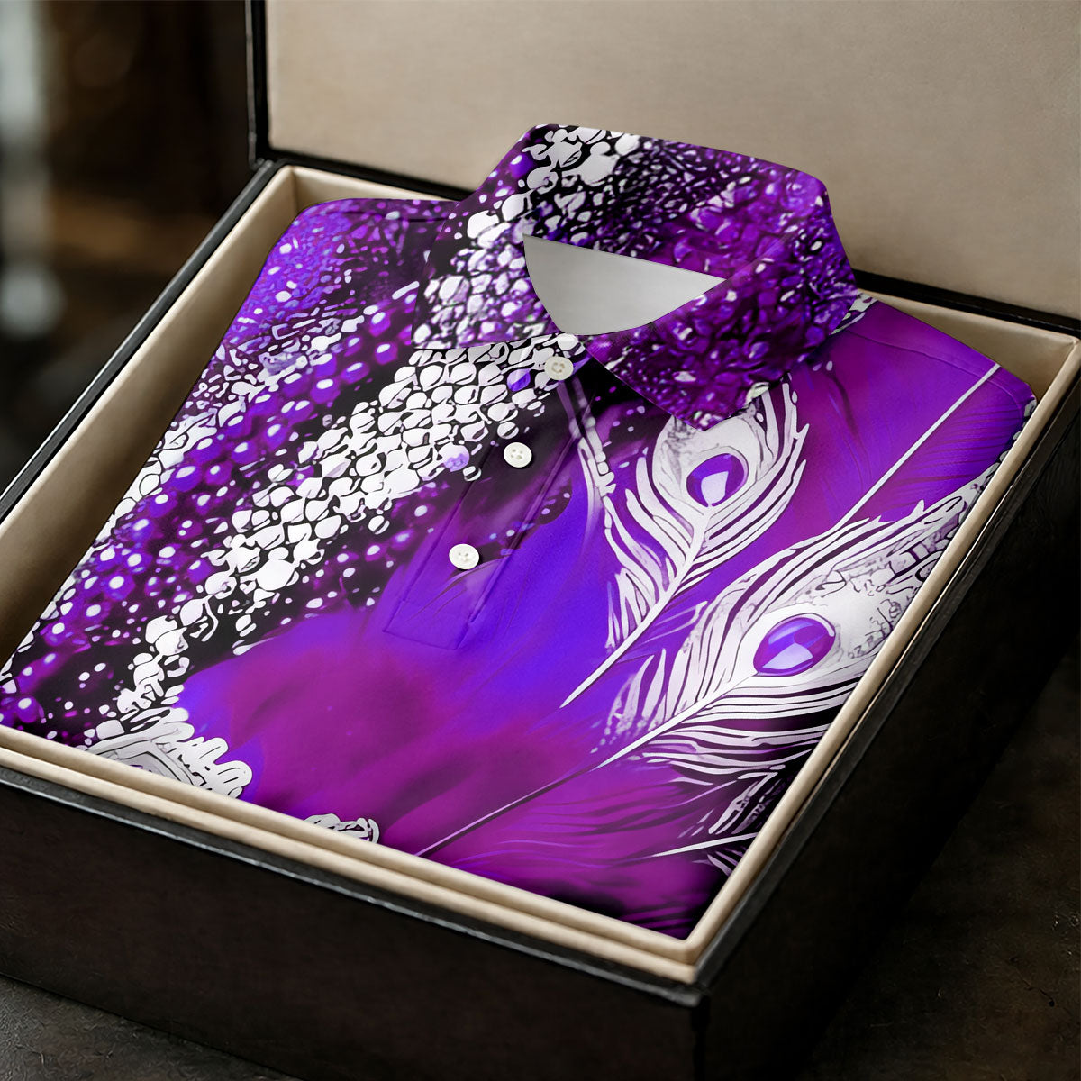 Mardi Gras Masquerade Mask Feather Beads Purple Golf Shirt, Polo Shirts For Men, Golf Shirts For Men