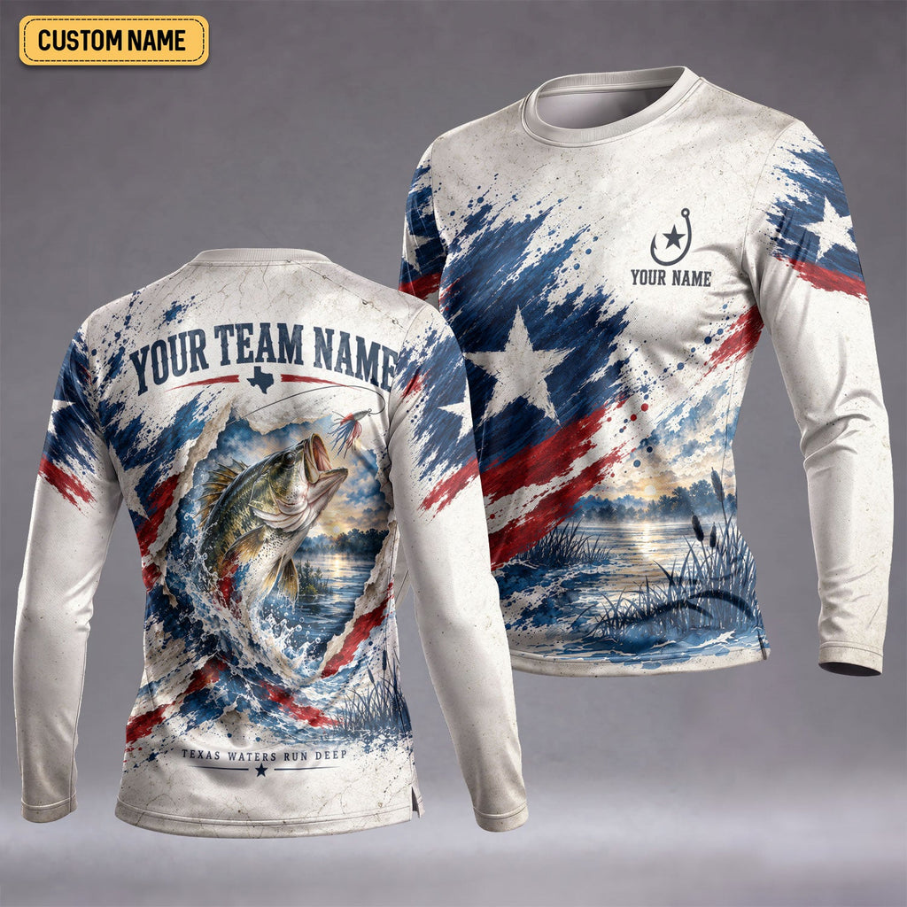 Personalized Texas Bass Fishing UPF Shirt, Fishing Shirts For Women, Bass Fishing Shirt