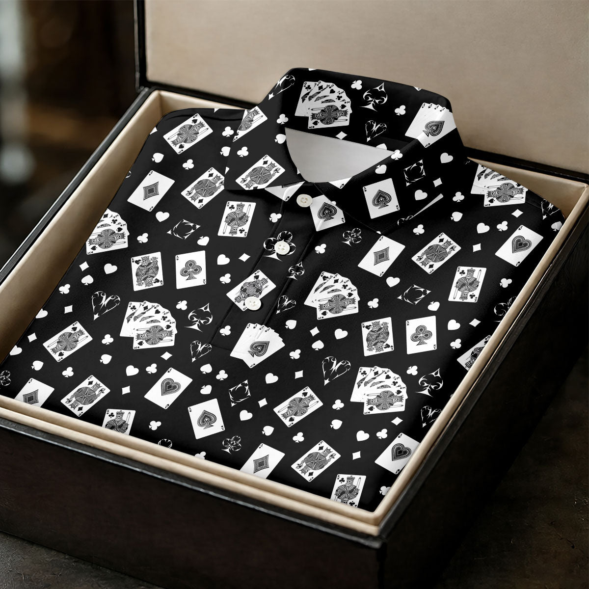 Casino Cards Black Golf Shirt, Golf Tops For Men, Men's Funny Golf Shirts, Golf Shirts For Men