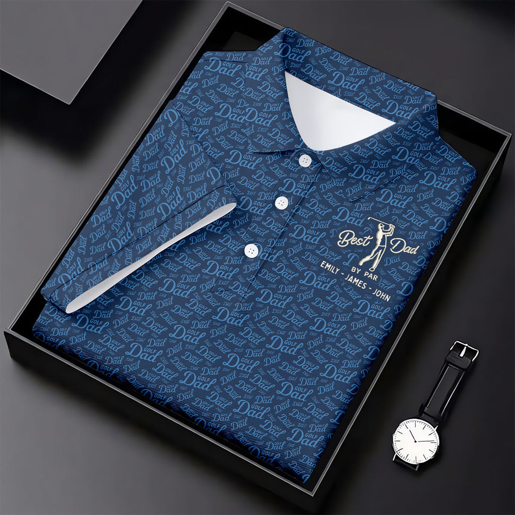 Best Dad By Par Father's Day Golf Shirt, Polo Shirts For Men, Gift For Golf Dad, Golfing Apparel