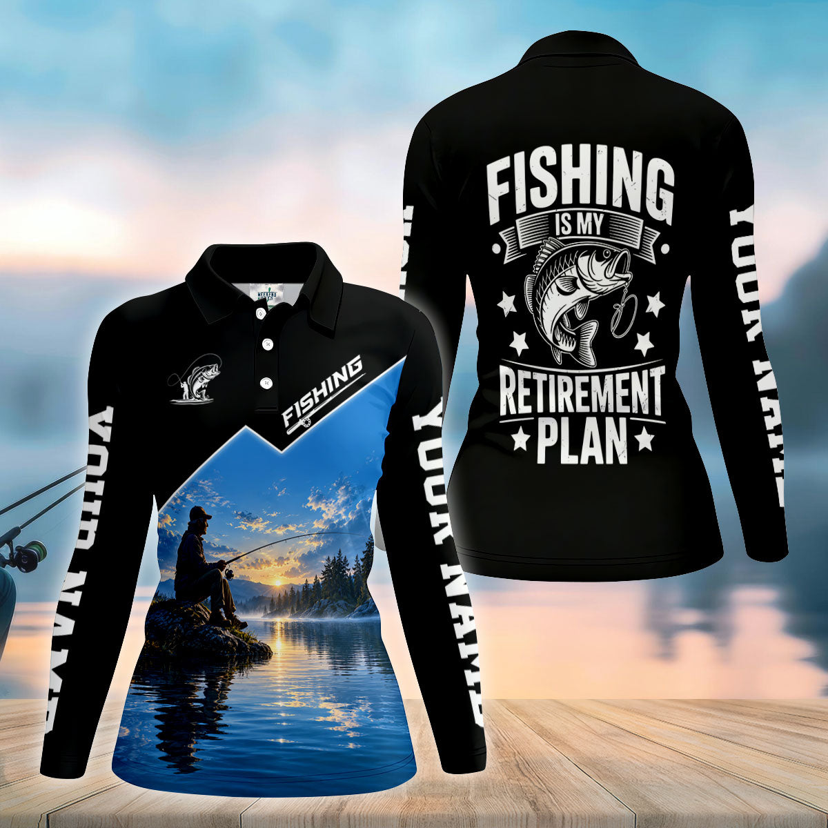 Fishing Is My Retirement Plan Bass Fishing UPF Shirt, Womens Fishing Shirt, Fishing Apparel