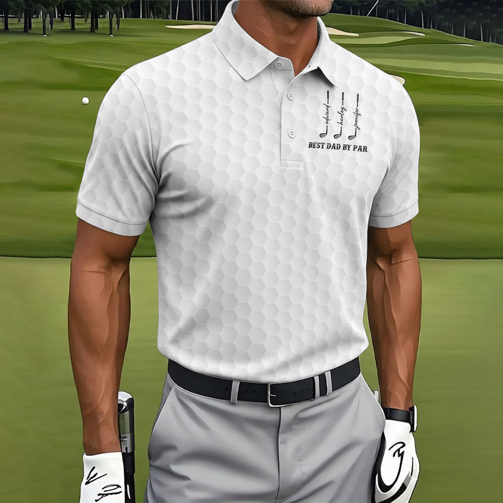 Best Dad By Par Father's Day Golf Shirt, Grandpa Golf Gift, Golf Gift For Dad, Polo Shirts For Men